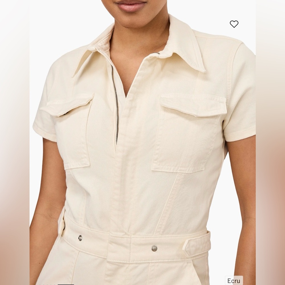 Good American “Pallazo Cropped Jumpsuit”, Ecru, New With Tags, 2XL - Picture 3 of 9
